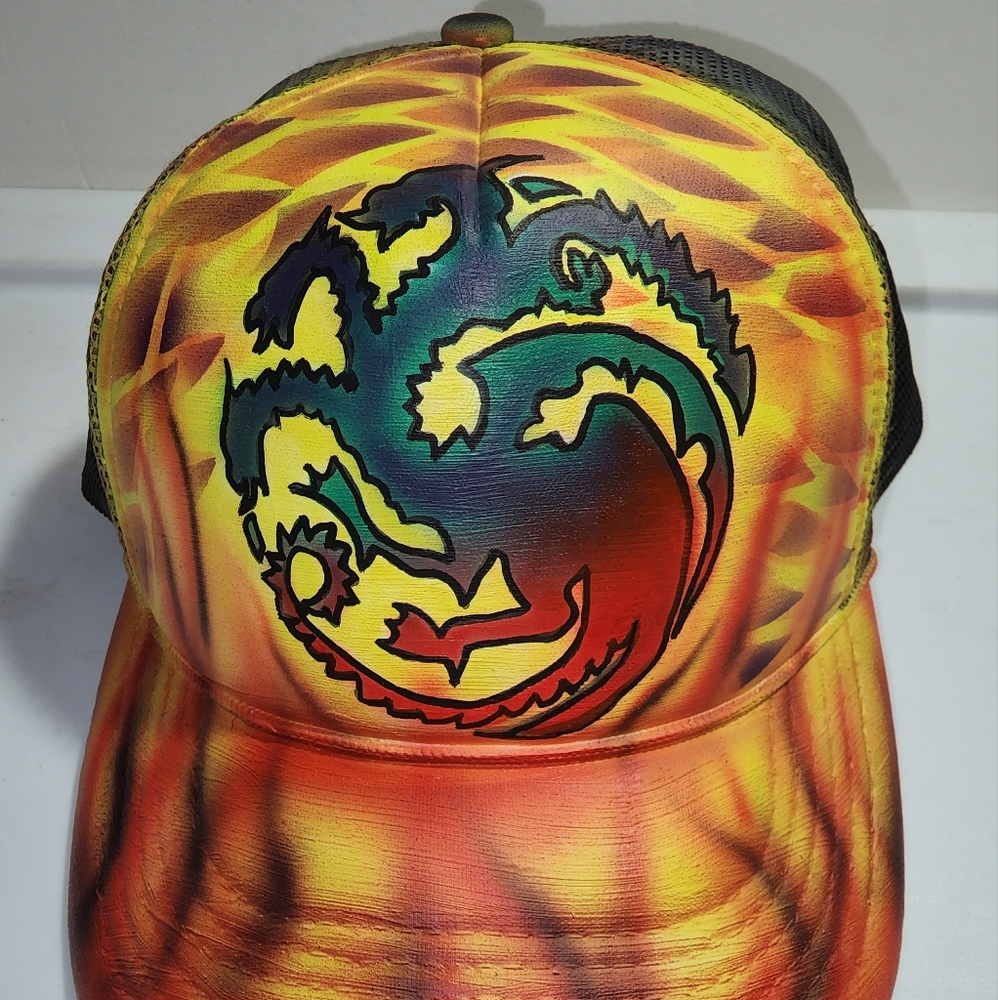 Popular TV Show GOT Targaryen Custom Airbrushed Snapback Trucker Hat Cap Fans